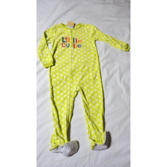 Girl Carter's Footed Fleece Pajama Onepiece Blanket Sleeper 5T Dots Cutie NWT - Picture 3 of 3